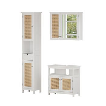 Conjunto De Muebles De Baño Rosario 3 Partes, Con Mueble Alto Vicco
