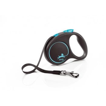 Flexi Black Design Correa Extensible para Perros Talla S - 5 m - Azul