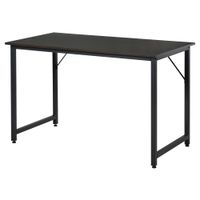 mesa de ordenador 120x60x73cm grano de madera negro
