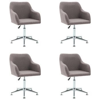 Sillas De Comedor Giratorias 4 Unidades Tela Taupe Vidaxl