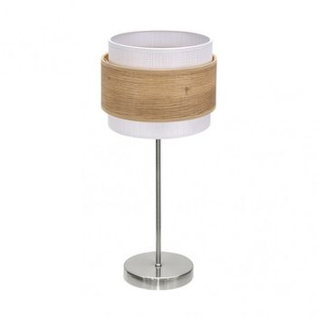 Sobremesa myriam 1xe14 niquel/madera clara 47x18x18 cm