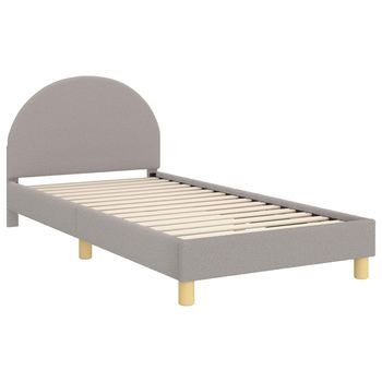 Cama Para Niños Con Cabecero Gris Claro 90x200 Cm Bouclé Vidaxl