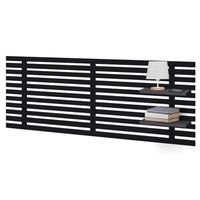 dhome cabecero con estantes de madera reciclada dm colgante pared estilo palet japones 160x46cm cama vintage nordico 160cm negro solido