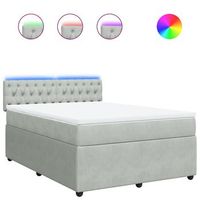 cama box spring con colchon terciopelo gris claro 140x190 cm vidaxl