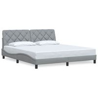 cama matrimonial  cama para adultos  cama sin colchon tela gris claro 180x200 cm