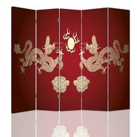 biombo chinese dragon - separador de ambientes cm 180x180 5 paneles