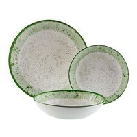 vajilla porcelana tela verde 18 piezas versa