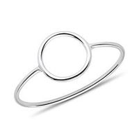 ladies 9 quilates anillo circulo de oro blanco