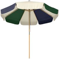 outsunny sombrilla terraza exterior o23 m con marco de efecto madera polea con cuerda dosel bicolor upf30 verde oscuro   aosom espana