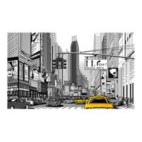 papel pintado 3d - taxis amarillos en nueva york 450x270 cm