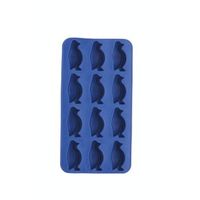 barcraft r cubitera de hielo de silicona con moldes en forma de pinguino color azul 26 x 12cm