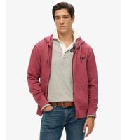 superdry para hombre m2013753a sudadera essential logo washed ziphood granate xl casual algodon