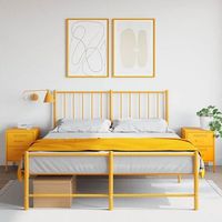 mesitas de noche 2 uds - mueble para dormitorio - acero - amarillo mostaza 36x39x505cm