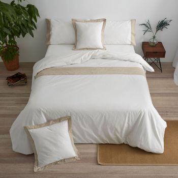 Funda Nórdica 100% Algodón Percal 200 Hilos Diseño 408 Blanco 150 X 190/200 Cm - Blanco - Burrito Blanco