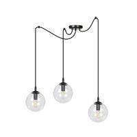 lampara colgante fedora transparente 3 luces