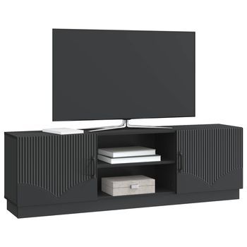 Mueble De Tv | Mueble De Salón | Gabinete De Tv Negro 150 X 31 X 47 Cm Madera De Ingeniería