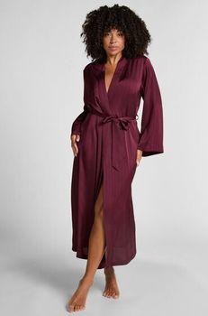 Hunkemöller Kimono de satén a rayas Morado