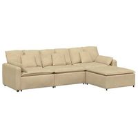 sofa modular con reposapies y cojines color gris verdoso vidaxl