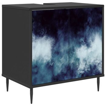 Mueble De Cuarto De Baño Raalte Roble Negro 60 X 40 X 61 Cm Vidaxl
