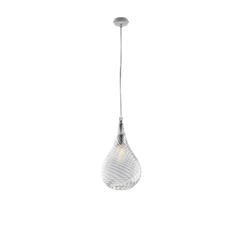 Pluvia Lámpara De Suspensión De Hierro Con Cristal Pyrex Transparente 1 Luz 142 Ø20 Bl264-s1-tr