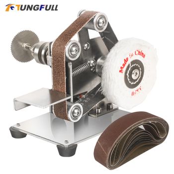 TUNGFULL Lijadora Pulidora Eléctrica DIY, Mini Máquina Multifunción, Lijadora de Banda, Afiladora de Bordes