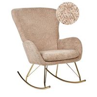 silla mecedora de bucle beige dorado poliester patas de metal anaset