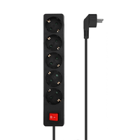 aisens base multiple 5 tomas con interruptor con cable 315mm2 negro 14 m