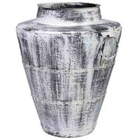 jarron de metal envejecido blanco 50x50x58