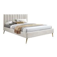 cama comfivo 351 doble de color marron claro tapiz somieres 145x218x111cm