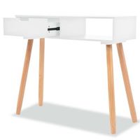 mesa consola  mesa de entrada  mesa auxiliar de madera maciza de pino blanca 80x30x72 cm