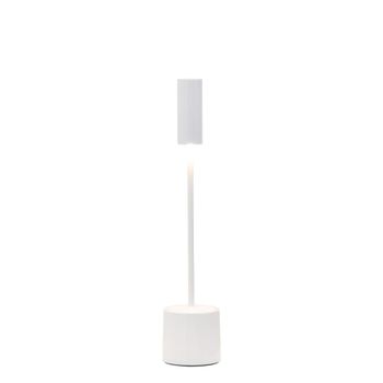 Lámpara de mesa led recargable zafferano blanca para interior/exterior