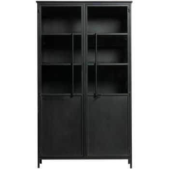 Vitrina de 2 puertas de metal h170cm - negro
