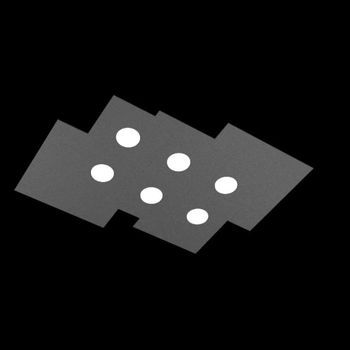Lámpara De Techo Rectangular Toplight Plate De 6 Luces Con Casquillo Gx53, Estructura Antracita, Diseño Moderno 77x59x3cm