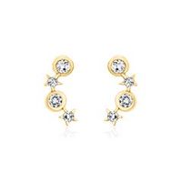 14 quilates pendientes de oro con topacios blancos