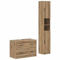 juego de gabinete de bano de 2 piezas utrecht roble artisan vidaxl