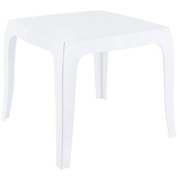 Mesa Auxiliar Queen Plástico Blanco Brillante 51x51x43 Cm Clp