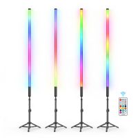 luxceo 4 uds 120cm rgb lampara de ambiente 5w palos de luz de fondo barras led varita video fotografia decoracion iluminacion para fiesta en casa
