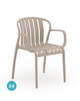pack de 4 sillas polipropileno color camel