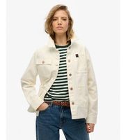 superdry para mujer w5011856a chaqueta chore blanco roto l casual algodon