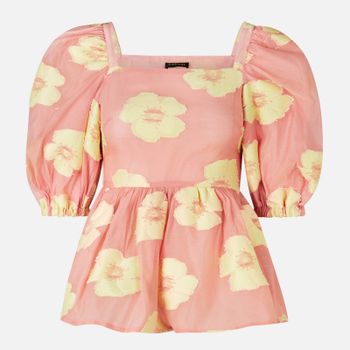 Stine Goya Women's Irene Top - Freedom Flower Grapefruit - L