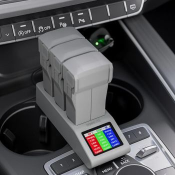 STARTRC 3 en 1 Hub de carga rápida inteligente Cargador de batería para automóvil Pantalla LED Pantalla digital Estación