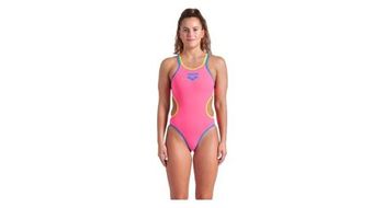 Traje de bano de 1 pieza para mujer arena one double cross back rosa azul verde