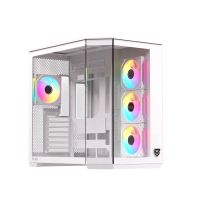 nfortec pulsar atx a-rgb torre pc gaming blanca