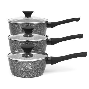 Juego de cazos de cocina de inducción con revestimiento antiadherente - Beldray, Colección Eco (Modelo BW05751S)