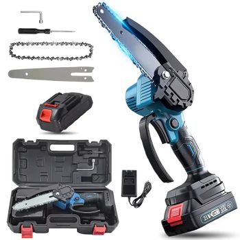 Sierra de cadena de 6 pulgadas, sierra de poda eléctrica inalámbrica, mini herramienta de corte de madera portátil, compatible con batería Makita de 18 V