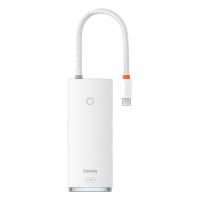 baseus adaptador hub usb-c a usb 30hdmisdtf blanco