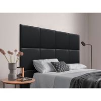 dhome cabecero tapizado para camas de 180 de polipiel premium compuesto de paneles autoadhesivos intercambiables lujo dormitorio acolchado negro
