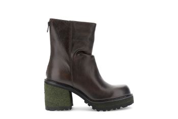 botines de piel con cremallera en la parte trasera dark brown 37