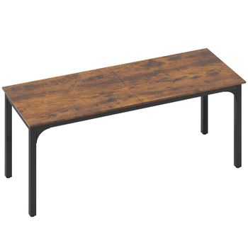 HOMCOM Escritorio, mesa de ordenador, diseño rústico, gran espacio, tablero de partículas, marrón