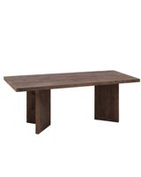 mesa de centro de madera maciza en tono nogal de 120x50cm